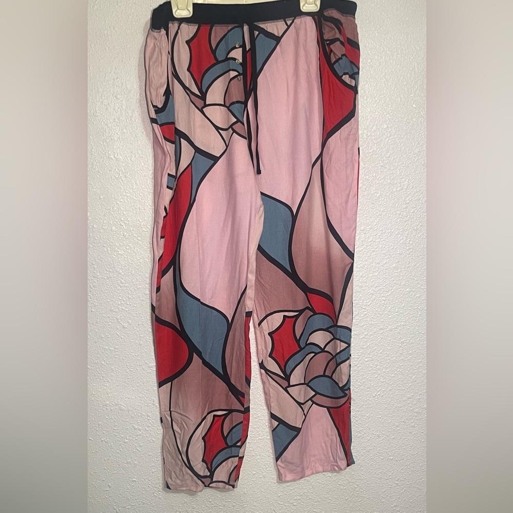Joie Natori womens Abstract Floral Print pajama pants size XL - Picture 1 of 9